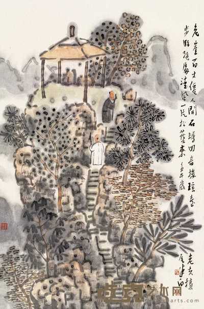 张捷 独上高楼 镜心 68×43cm